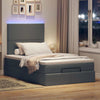 Stella Homewares Ottoman Bed with Mattress & LEDs Dark Grey King Single Fabric
