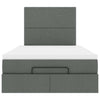 Stella Homewares Ottoman Bed with Mattress & LEDs Dark Grey King Single Fabric
