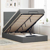 Stella Homewares Ottoman Bed with Mattress & LEDs Dark Grey King Single Fabric