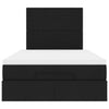 Stella Homewares Ottoman Bed with Mattress & LEDs Black King Single Fabric