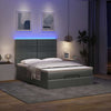 Stella Homewares Ottoman Bed with Mattress & LEDs Dark Grey Double Fabric