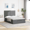 Stella Homewares Ottoman Bed with Mattress & LEDs Dark Grey Double Fabric