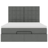 Stella Homewares Ottoman Bed with Mattress & LEDs Dark Grey Double Fabric