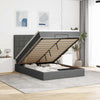 Stella Homewares Ottoman Bed with Mattress & LEDs Dark Grey Double Fabric