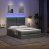 Stella Homewares Ottoman Bed with Mattress & LEDs Dark Grey Queen Fabric