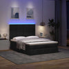 Stella Homewares Ottoman Bed with Mattress & LEDs Black Queen Fabric