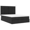 Stella Homewares Ottoman Bed with Mattress & LEDs Black Queen Fabric