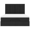 Stella Homewares Ottoman Bed with Mattress & LEDs Black Queen Fabric