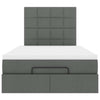 Stella Homewares Ottoman Bed with Mattress & LEDs Dark Grey King Single Fabric