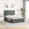Stella Homewares Ottoman Bed with Mattress & LEDs Dark Grey Double Fabric