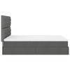 Stella Homewares Ottoman Bed with Mattress & LEDs Dark Grey Double Fabric