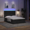 Stella Homewares Ottoman Bed with Mattress & LEDs Black Queen Fabric