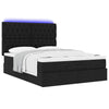 Stella Homewares Ottoman Bed with Mattress & LEDs Black Queen Fabric