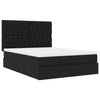 Stella Homewares Ottoman Bed with Mattress & LEDs Black Queen Fabric