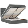 Stella Homewares Ottoman Bed with Mattress & LEDs Dark Grey Double Fabric