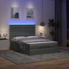 Stella Homewares Ottoman Bed with Mattress & LEDs Dark Grey Double Fabric