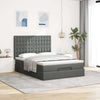 Stella Homewares Ottoman Bed with Mattress & LEDs Dark Grey Double Fabric