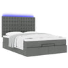 Stella Homewares Ottoman Bed with Mattress & LEDs Dark Grey Double Fabric