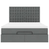 Stella Homewares Ottoman Bed with Mattress & LEDs Dark Grey Double Fabric