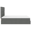 Stella Homewares Ottoman Bed with Mattress & LEDs Dark Grey Double Fabric
