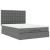 Stella Homewares Ottoman Bed with Mattress & LEDs Dark Grey Queen Fabric
