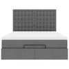 Stella Homewares Ottoman Bed with Mattress & LEDs Dark Grey Queen Fabric