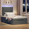 Stella Homewares Ottoman Bed with Mattress & LEDs Dark Grey King Single Fabric