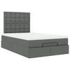 Stella Homewares Ottoman Bed with Mattress & LEDs Dark Grey King Single Fabric