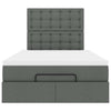 Stella Homewares Ottoman Bed with Mattress & LEDs Dark Grey King Single Fabric