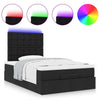 Stella Homewares Ottoman Bed with Mattress & LEDs Black King Single Fabric