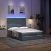 Stella Homewares Ottoman Bed with Mattresses & LEDs Dark Grey Queen Velvet