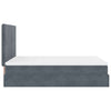 Stella Homewares Ottoman Bed with Mattresses & LEDs Dark Grey Queen Velvet