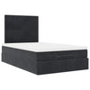 Stella Homewares Ottoman Bed with Mattresses & LEDs Black King Single Velvet