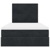 Stella Homewares Ottoman Bed with Mattresses & LEDs Black King Single Velvet