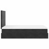 Stella Homewares Ottoman Bed with Mattresses & LEDs Black King Single Velvet