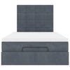 Stella Homewares Ottoman Bed with Mattresses & LEDs Dark Grey King Single Velvet