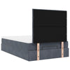 Stella Homewares Ottoman Bed with Mattresses & LEDs Dark Grey King Single Velvet