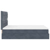 Stella Homewares Ottoman Bed with Mattresses & LEDs Dark Grey Queen Velvet