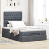 Stella Homewares Ottoman Bed with Mattresses & LEDs Dark Grey King Single Velvet