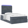 Stella Homewares Ottoman Bed with Mattresses & LEDs Dark Grey King Single Velvet