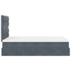 Stella Homewares Ottoman Bed with Mattresses & LEDs Dark Grey King Single Velvet