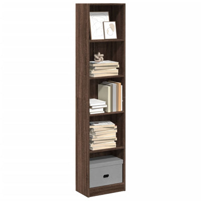 Stella Homewares Bookcase Brown Oak 40x24x176 cm Engineered Wood