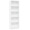 Stella Homewares Bookcase White 60x24x176 cm Engineered Wood