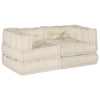 Stella Homewares Modular Pouffes - 2 Pack in Cream Fabric