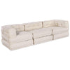 Stella Homewares Modular Pouffes 3 Pack in Cream Fabric