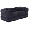 Stella Homewares Modular Pouffes - Set of 2 in Anthracite Fabric