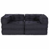 Stella Homewares Modular Pouffes - Set of 2 in Anthracite Fabric