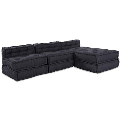 Stella Homewares Modular Pouffes 4 pcs in Anthracite Fabric