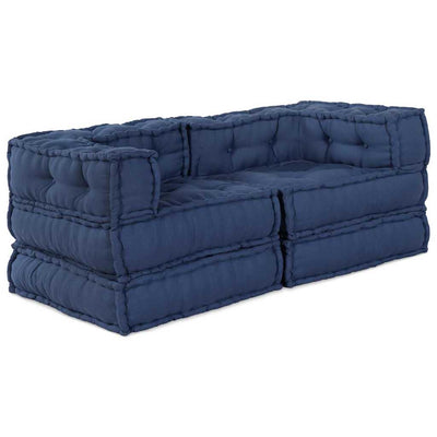 Stella Homewares Modular Pouffes 2 Pack Indigo Fabric