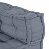 Stella Homewares 3-Seater Modular Pouffe Sofa - Grey Fabric